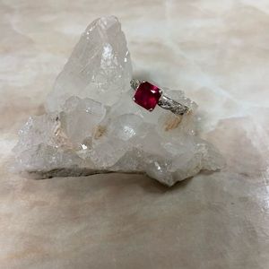 Sold/ Sterling silver ring with ruby/ sold